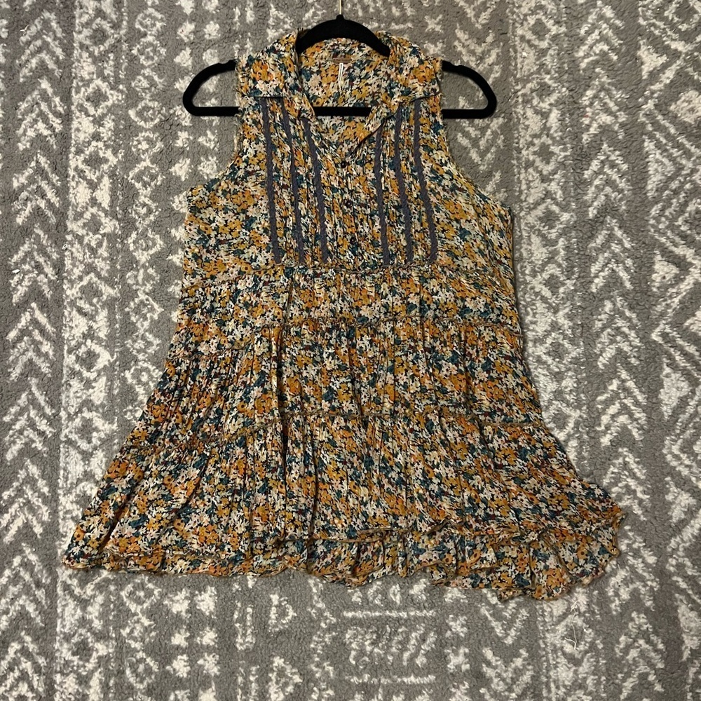 Free People Floral Sleeveless Blouse size XS (N116) - Picture 7 of 9